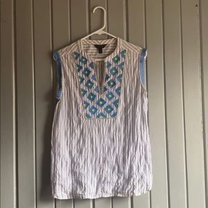 J. Crew tank with blue and white stripes